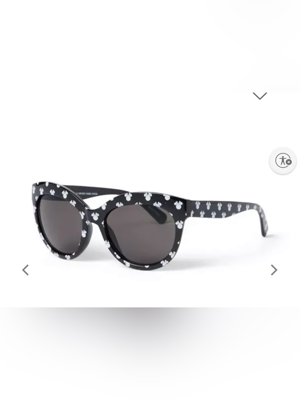 Janie and Jack Black Sunglasses with White Mickey Head Print Disney.